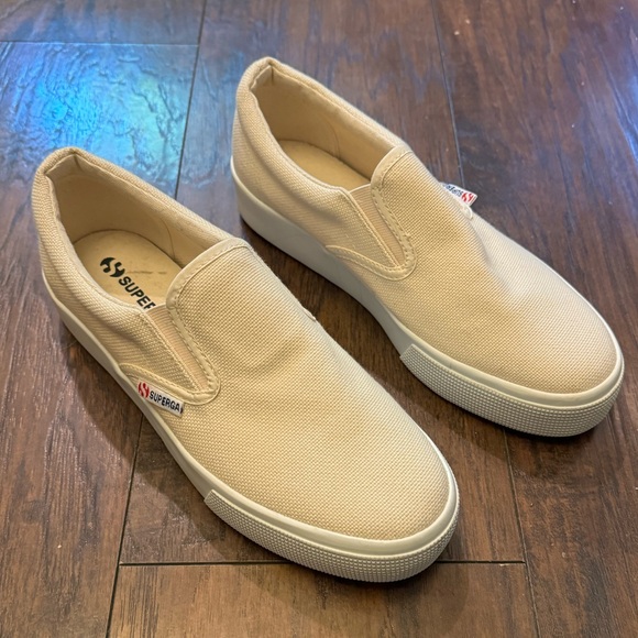 SUPERGA 2306 Cotu Platform Beige Platform Slip-on Sneaker - Picture 2 of 9